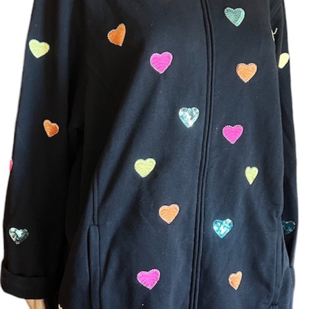 Quacker Factory Heart Design Sequin & Embroidered… - image 6